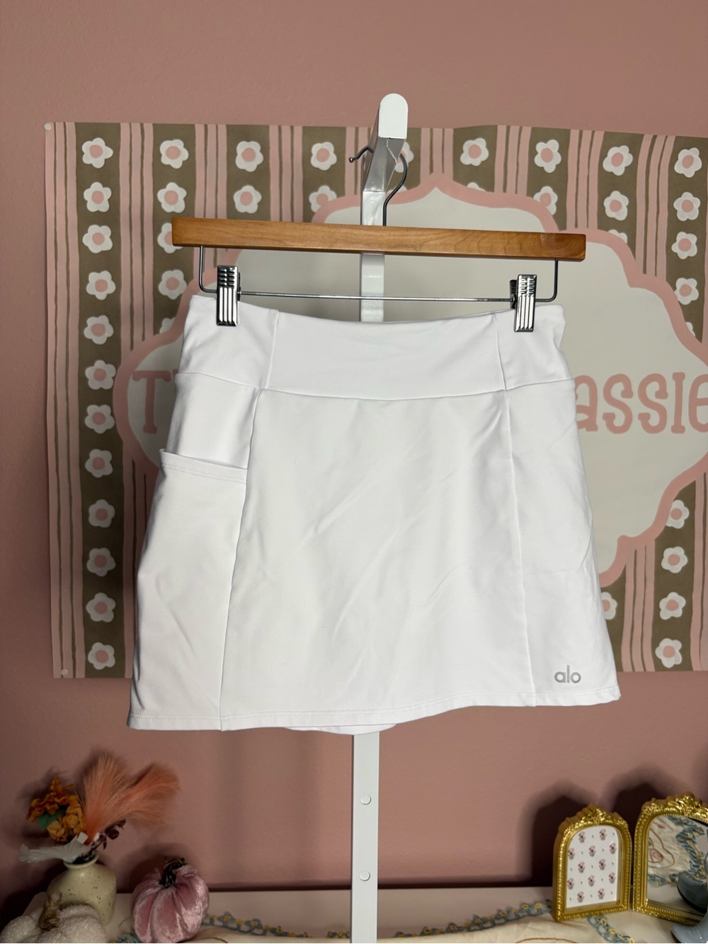 ALO White Active Skort with Side Pocket